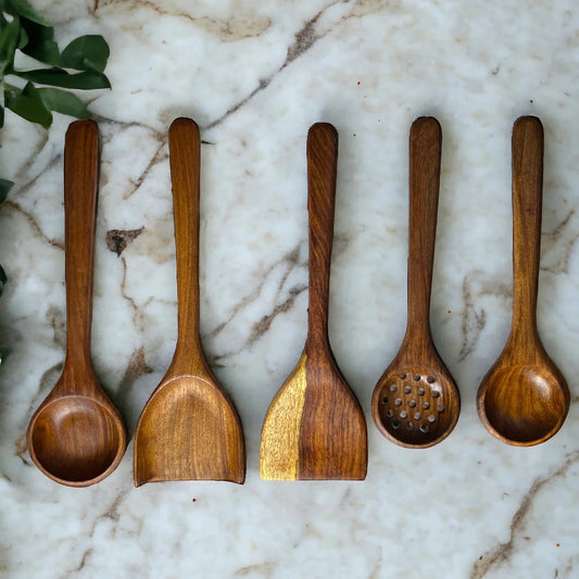5 PCs. Natural Wooden Kitchen Utensils